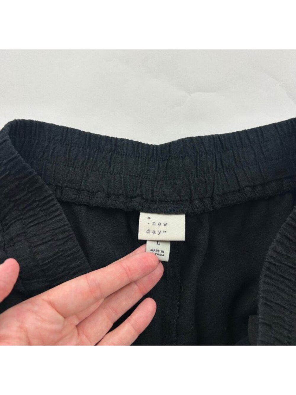 A New Day Black Linen Blend Wide Leg Lounge Pant L - Picture 4 of 7